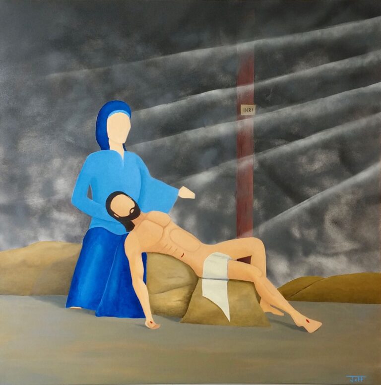 Contemporary abstract representational art, color oil painting on canvas -- classic classical