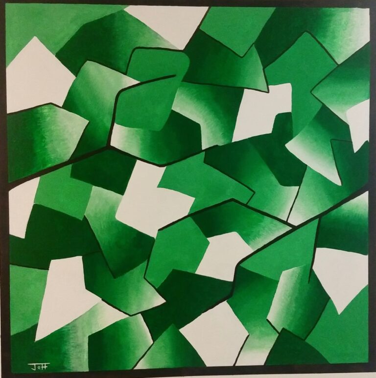 Contemporary abstract representational art, color acrylic mural painting -- season summer