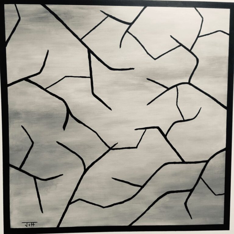 Contemporary abstract representational art, color acrylic mural painting -- season winter